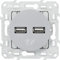 Schneider Electric SC5SHN0312415 Prise Double Usb 5 volts aluminium Odace, 240 V, Gris