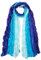 Japanwelt Seidentuch elegantes Damen Halstuch Crash-Schal 100% Seide silkroad 90 x 180 cm Streifen Lila Hellblau