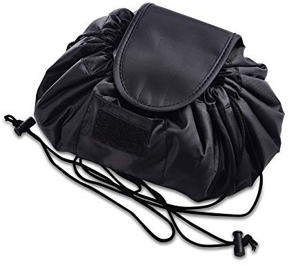 MUXItrade Kosmetiktasche Schminktasche Kulturbeutel One-Step Organizer MakeUp Tasche Kosmetikbeutel für Lazy Damen für Unterwegs Urlaub Reise Schwarz