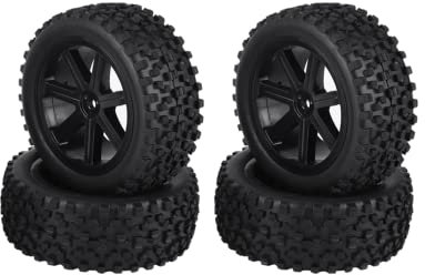 VGEBY1 4 Stück Gummireifen, Radreifen 1/10 RC Racing Crawler Auto auf Rennautoreifen (schwarz)
