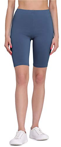 Bellivalini Kurze Leggings Damen aus Viskose Bequeme und atmungsaktiv Leggings Kurz für Sommer BLV50-149 (Jeans, XL)