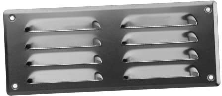 EUROPLAST 260x105mm Lüftungsgitter - Aluminium Abluftgitter mit Insektenschutz Abluft Zuluft Metall Gitter