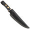 Angus Stoke Lyndon Étui à couteaux pour ceinture en cuir de qualité supérieure avec articulation en métal et dragonne en cuir pour la chasse, les loisirs et la cuisine – Étui de ceinture Lyndon (noir)