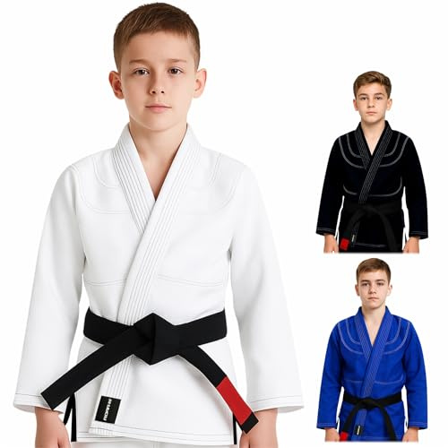 ROAR-INT Kids Jiu Jitsu Gi IBJJF Children’s Brazilian Jiu Jitsu Gi Uniform Kimono BJJ (Only Jacket) (White, C2)