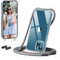 GOODVISH Handykette Kompatibel mit Apple iPhone 13 6,1 Display, Necklace Hülle mit Band Handyhülle für zum Umhängen, Transparent Case mit Schnur, Kameraschutz und Bildschirmschutz, Silber