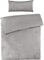 Pure Label Mako Satin Damast Streifen Bettwäsche hellgrau 135 x 200 cm mit Kissenbezug 40 x 80 cm aus 100% Baumwolle | Traumhaft weiches Mako Satin Bettwäsche Set in Uni