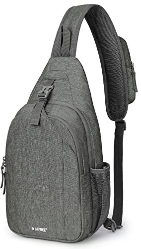 G4Free Sling Bag Rucksack, Diebstahlschutz, Brusttasche, Umhängetasche, Crossbody, Fitnessstudio, Tagesrucksack mit Kopfhörerloch für Outdoor, Radfahren, Reisen, Wandern, Herren und Damen, Dimgray