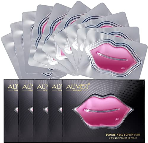Crystal Cherry Lippenmaske,10 stücke Lip Mask,Lippenschlafmasken, Anti-Aging-Anti-Trocken-Anti-Falten-Lippenpflege-Glanzfilm, effektiv feuchtigkeitsspendend nährt Ihre Lippenhaut.