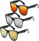 Johiux 3 Stücke Retro 80er Sonnenbrille Herren Damen,Neon Party Brille Set,Vintage Sonnenbrille,Sonnenbrille UV Schutz,80er Lustige Sonnenbrillen Set für Outdoor (Gold + Rot + Silberfolie)