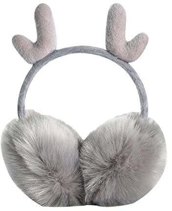 Plüsch Ohrenschützer Winter, Damen Warm Kaninchen süße Rentier Elf Earmuffs Herbst Ohrenwärmer Tier Ohrhüllen Stirnband Weihnachten Ohrwärmer für Frauen Mädchen