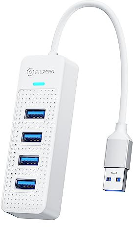 PHIXERO USB 3.0 Hub, 4 Ports USB A Splitter Ultra-Slim USB Expander for Mouse, Keyboard, Flash Drive, U Disk, Printer Compatible with Laptop, Desktop PC, Xbox, PS5, and More