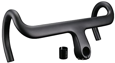 Carbon Integrierter Lenker Rennrad Aero Road Lenker Carbon 40 cm Rennrad Integrierter Lenker OD2 1-1/8 Zoll & 1-1/4 Zoll mit Vorbau (400 x 100)