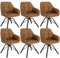 WOLTU Esszimmerstühle drehbar 6er Set, für Esszimmer Wohnzimmer, Bequeme Küchenstühle gepolstert mit Armlehnen Rückenlehne, mit Kunstlederbezug, Hellbraun