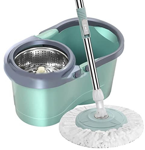 Schleudermopp, Wischmopp-Eimer-Set, Bodenwischer-Set, Easy Drip Mop, Bodenreinigungswerkzeuge, Heimbüro-Reinigung, Multifunktionales Schleudermopp-Set Mit Wäschetrockner Für Die (Grün), Mopp-Eime
