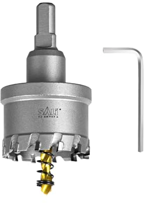SALI Lochsäge Hartmetall-Bohrer TCT-Metall Lochsäge Bohrer TCT-Bohrer-Lochsägen mit Titanbeschichteter Zentrierbohrer Ideal für Löchern in Edelstahl, Eisen, Legierung, Holz, Kunststoff (Ø 45 mm)