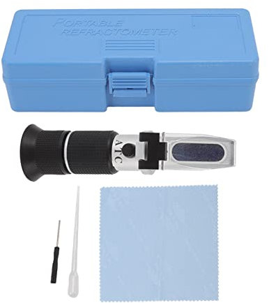 Tyenaza Traubenwein-Refraktometer, Hochpräzises Refraktometer 0-32 Brix 0-140 Fruchtwein 0-27 Baume-Skala-Anzeige-Konzentrationsmessgerät Für Obst, Getränke, Saft, Honig, Ahornsirup