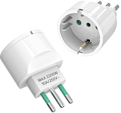VIEVRE Adattatore US to EU 3 Jiao, Adattatore Spina Internazionale Prese