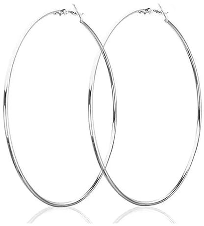 Large silver hoop earrings 70mm | Huge silver hoops | 70mm silver hoops | Thin silver hoop earrings | Big silver hoops