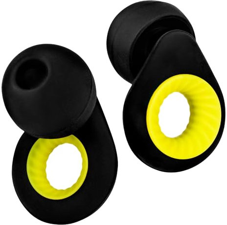 Noise Canceling Earplugs for Sleeping & Snoring, Ear Protection for Concerts, Wax Sleep Ear Plugs Noise Reduction - Comfortable & Effective Noise Canceling Earbuds (Black & Yellow)