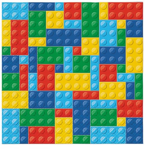 20 Servietten Kindermotive Bunte Bausteine als Tischdeko. Papierservietten mit Motiv. Auch für Decoupage und Serviettentechnik 33x33cm