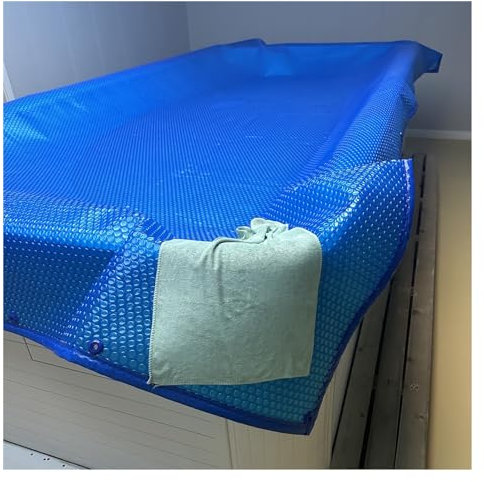 Cobertor Solar Piscina Cubierta Solar Para Piscina De Burbujas Resistente Con Ojales Y Bordes Duraderos, Manta Térmica Rectangular De Repuesto Para Calentadores De Piscina DIY ( Size : 15x15ft(457x457