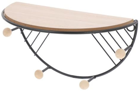 MAGICLULU 1stk Holzregal Dekorative Regale Lagerregale Aus Holz Buchaufbewahrung Aufbewahrung Für Bücher Kinder Regal Dekorative Badezimmerregale Mit Haken Eisen Manager