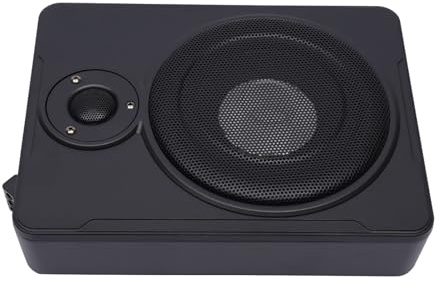 LANNADD 8 Zoll Subwoofer, Schlanker Auto Untersitz Subwoofer Kompakt Kfz Aktiv Bassbox, Auto-Subwoofer Autoradio Bassboxen-Bausatz Lautsprecher - Schwarz