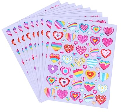 ifundom 10 Blätter Cartoon-Liebesaufkleber kinderzimmer sticker scrapbooking sticker Aufkleber für Hochzeitsumschläge kinderzimmer dekor Etiketten Aufkleber in Herzform Abziehbilder