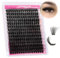 FADLASH Cluster Lashes Individual Lashes Large Tray 100D 0.07 D Curl Mix12-18mm Wispy Russian Lashes Cluster 3D Fluffy Individual Lash Extensions(100D-0.07-D, 12-18mm)