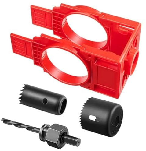 MSCHENZW Door Lock Installation Kit,Door Hole Drilling Kit for Wooden Doors,Door Lock Hole Saw Door Knob Installation Kit Easy Install Easy to Use