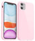 Svanove for iPhone 11 Case Silicone, Glossy Soft Rubber Gel Jelly Cute Protective Plastic Simple Plain Phone Case Cover for Women Girl, Slim Thin Flexible Shockproof TPU, Pink