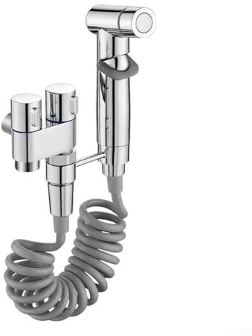 UTTASU Juego de rociadores de bidé de mano, pulverizador de inodoro para bidé doméstico, pulverizador de bidé de mano para mascotas, para baño de mascotas, interfaz universal G1/2 (plata)