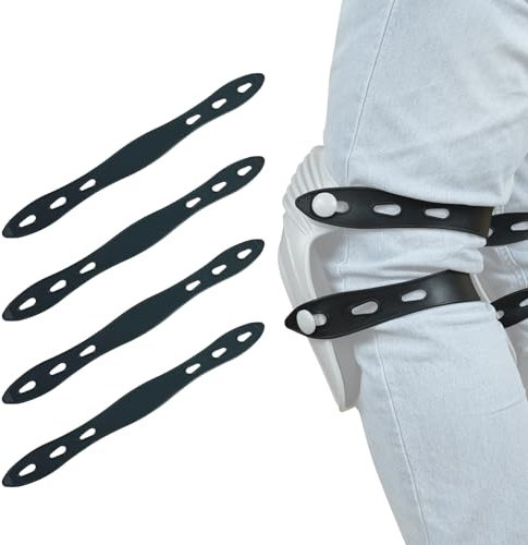 KUNN Cinghie di ricambio per ginocchiere, in gomma, 4 pezzi, colore nero