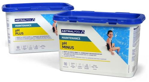 Astral Pool pH Minus und pH Plus Granulat Set 2,5 kg - Optimale pH-Wert Regulierung für Pools - Einfache Anwendung und Top Ergebnisse