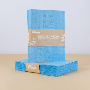 Tiboo Heavy Duty 100% Bamboo Cleaning Cloths Blue X 50