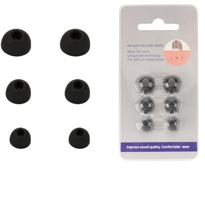 THLMT 3 Paar Earbuds Tips Ersatz Kompatibel für CMF by Nothing Buds Pro 2, Silikon-Ohrstöpsel Kopfhörerabdeckungen Ohrpolster In Ear Knospen Cups Ärmel Abdeckung (S/M/L) (SCHWARZ)