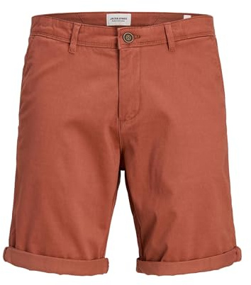 JACK & JONES Men's Jpstbowie Shorts Solid SRT Sn, Redwood Burl, S