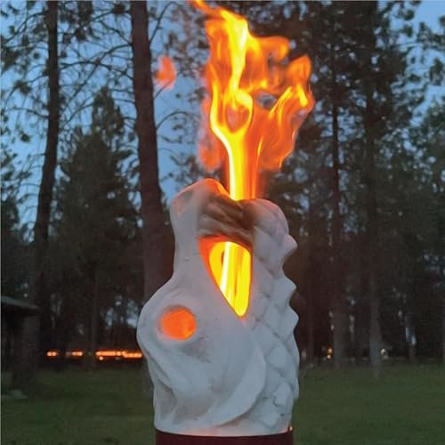 Feuerfeste Keramik-Feuerstelle, Totenkopf-Scheite für Lagerfeuer, Lagerfeuer, Kamin, Feuerstelle, Halloween-Dekoration, für Gas-, Propan- oder Holzfeuer, 22,9 cm (Hellbeige, Drachen)