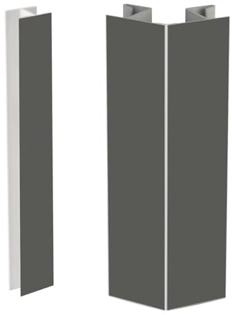Evotrade Zubehör Gelenk für Küchensockel – Eckverbindung -90° +90° und linearer Anschluss – kompatibel mit Küchensockel aus PVC Dicke 12,5 mm – Höhe 150 mm, Farbe Blei