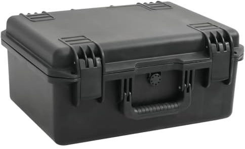 vidaXL Portable Flight Case - Protective Black Hard Camera Case with Handle, Foam Inserts & Waterproof Seal - 49 x 38 x 23 cm