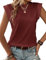 Zeagoo Tops für Damen Locker Basic Tanktop Cap Ärmel Sommertop Elegant Ärmellose T Shirt Rotwein S
