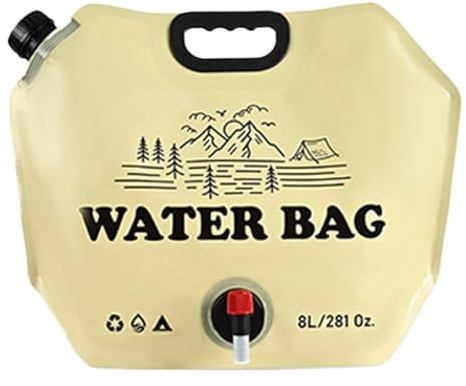 Jingmiger Camping Wasser Container, 8L Faltbarer Wasserkanister, Trinkbeutel, Flexibler Wasserbehälter Tragbar Faltbare Trinkflasche, Für Camping, Wandern, Rucksackreisen