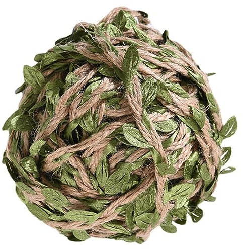 Gadpiparty Juteschnur Mit Künstlichen Blättern Seil Mit Blättern Simulationsblattseil Für DIY-Dekoration Floristendekoration Garten-Dekoration Party-Dekoration