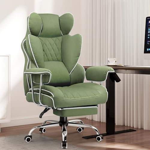 GTPLAYER Gaming Chair with Footrest, Ergonomic Computer Chair Heavy Duty High Back Lumbar Support Home Executive Office (Green)