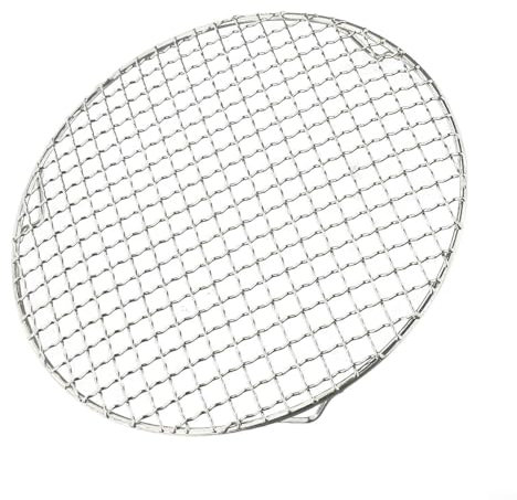 Holzkohle und Gas BBQ Edelstahl Grill Rost 27cm Runde Matte für Outdoor Kochen (D27cm)
