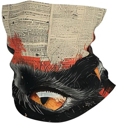 peiyeety Gesichtsmaske, Schlauchtuch, Halstuch, Wickeltuch, Kopftuch für Damen und Herren, Katzen, Vintage-Zeitung