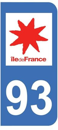 Adesivi 93 con logo ufficiale regione Ile-de-France per targa