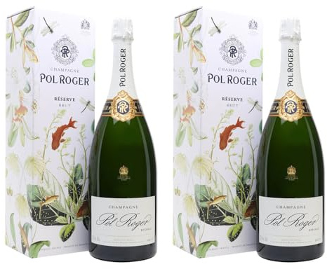 Pol Roger Champagne | Brut Réserve | 12.5% ABV | Magnum Bottle | 2 x 150cl | In Gift Box | French Sparkling Wine | Chardonnay, Pinot Noir, Pinot Meunier | Non-Vintage | Luxury Celebration Drink