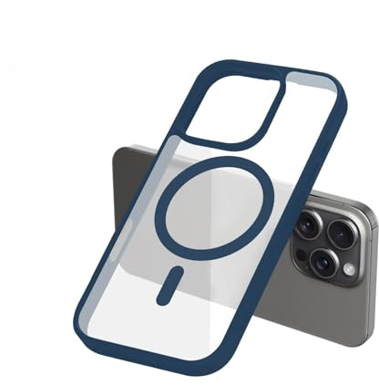 Jalouza iPhone 15 Pro Max Hülle für MagSafe mit Extra starkem Magnet, Air-Guard Aufprallschutz, Stoßfest Militärnorm Kratzfest (Blau, iPhone 15 Pro Max)