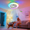 Aigostar- Ventilador Techo Alexa, Luz LED 40W, 4400LM, 2700K-6500K y RGB Regulable, Lampara Ventilador Techo Alexa con Mando a Distancia y Gateway, 6 Velocidades, Diameter 50CM